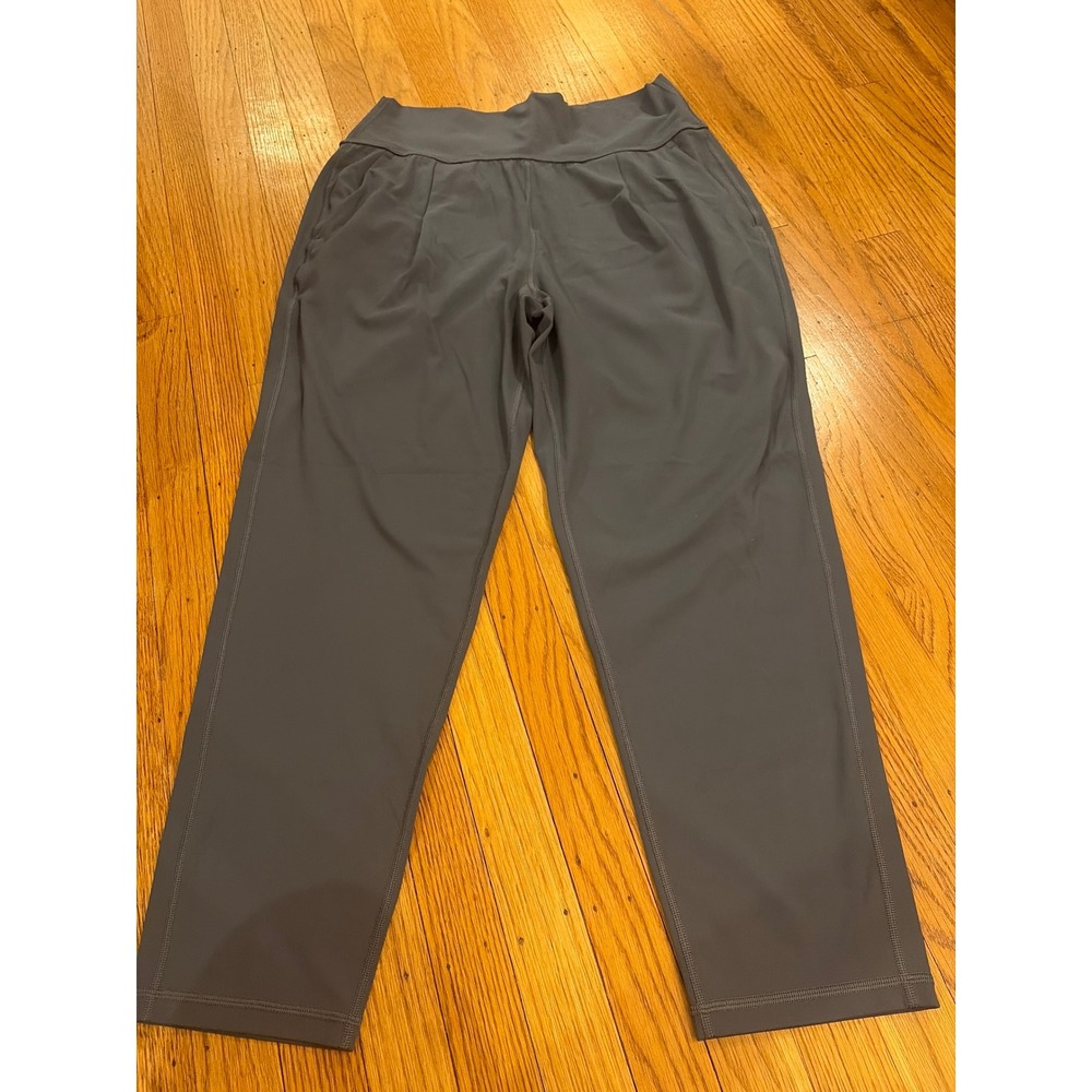 Athleta Elation Pant Dark Gray High Rise Straight Leg Yoga Trousers Size M